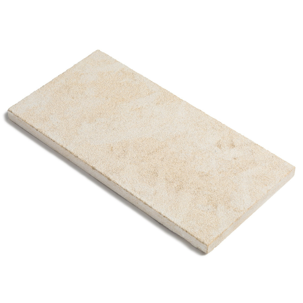 Dessus de marche pierre de l'atlas beige 60x30x3 cm bord droit (à l'unité) - ro'ma nature
