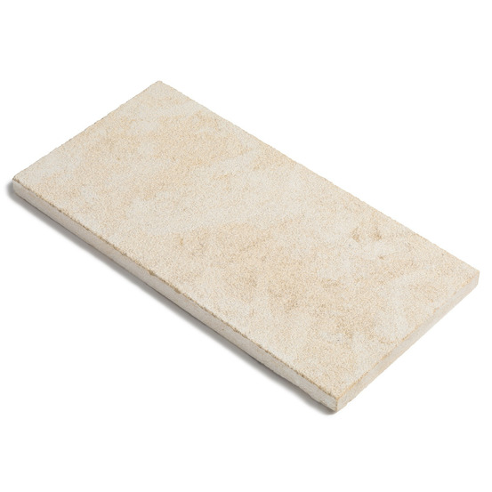 Dessus de marche pierre de l'atlas beige 60x30x3 cm bord droit (à l'unité) - ro'ma nature