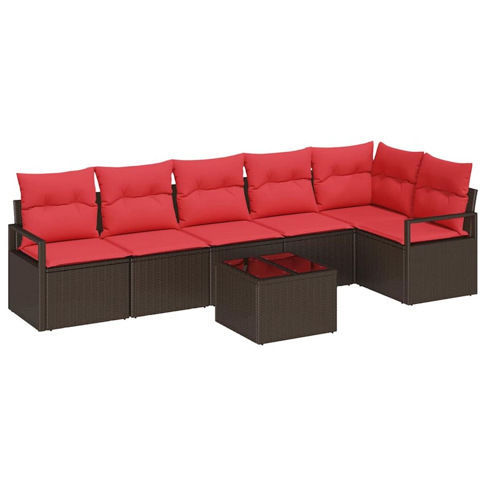 Ensemble de canapés 7 pc marron polyrotin