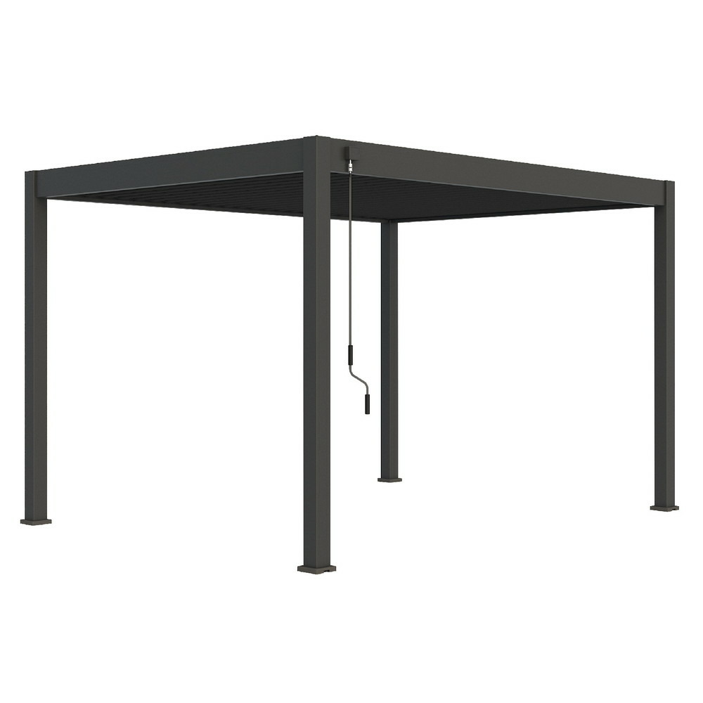 Pergola bioclimatique autoportante anthracite - 300 x 400 x h. 258 cm