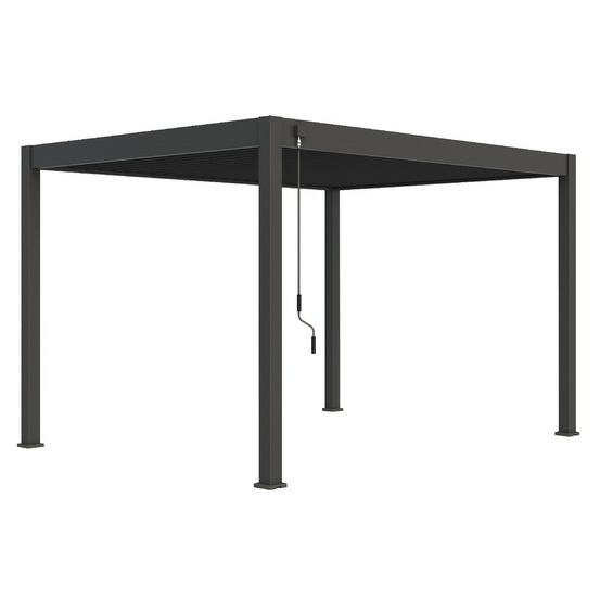 Pergola bioclimatique autoportante anthracite - 300 x 400 x h. 258 cm