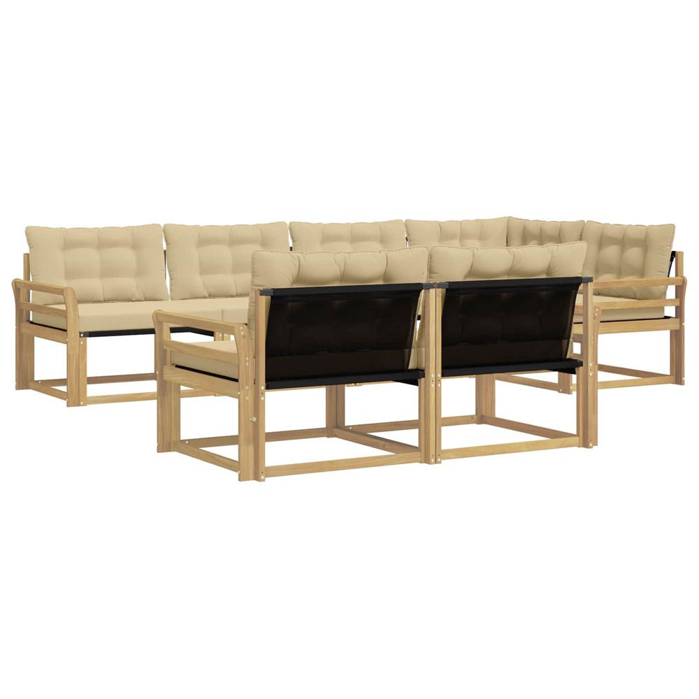 Ensemble de canapés d'extérieur 7 pc blanc et beige