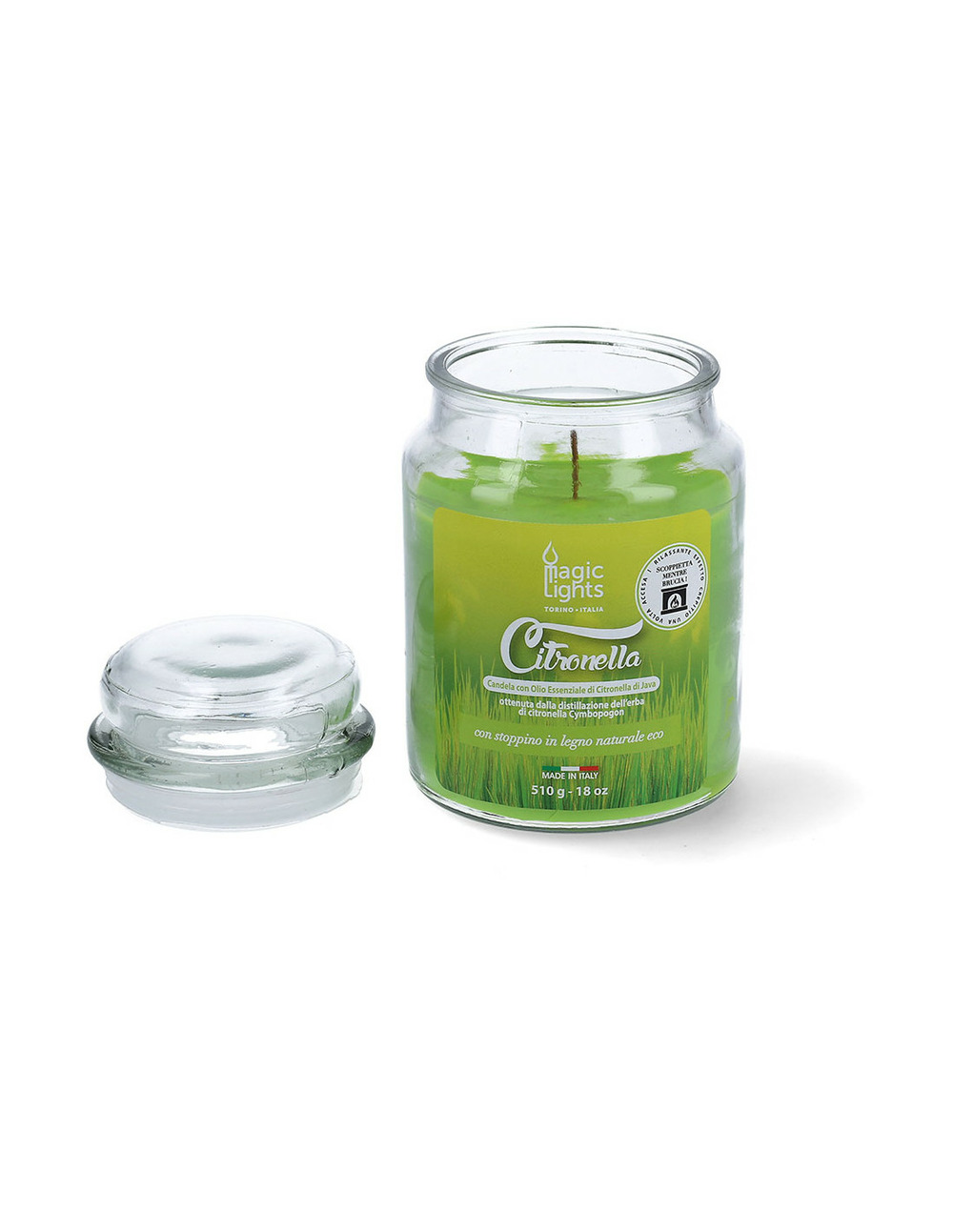 Bougie citronnelle en pot 510ml magic lights - magic lights