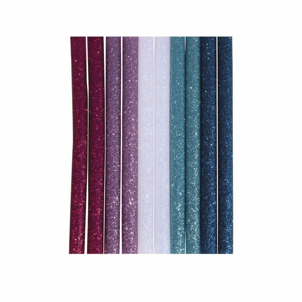 10 bâtonnets de colle à paillettes pour pistolet à colle 10 x 0,7 cm - bleu-violet