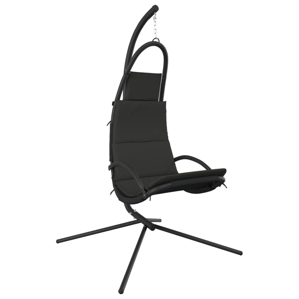 Chaise balançoire jardin coussin gris foncé tissu oxford/acier