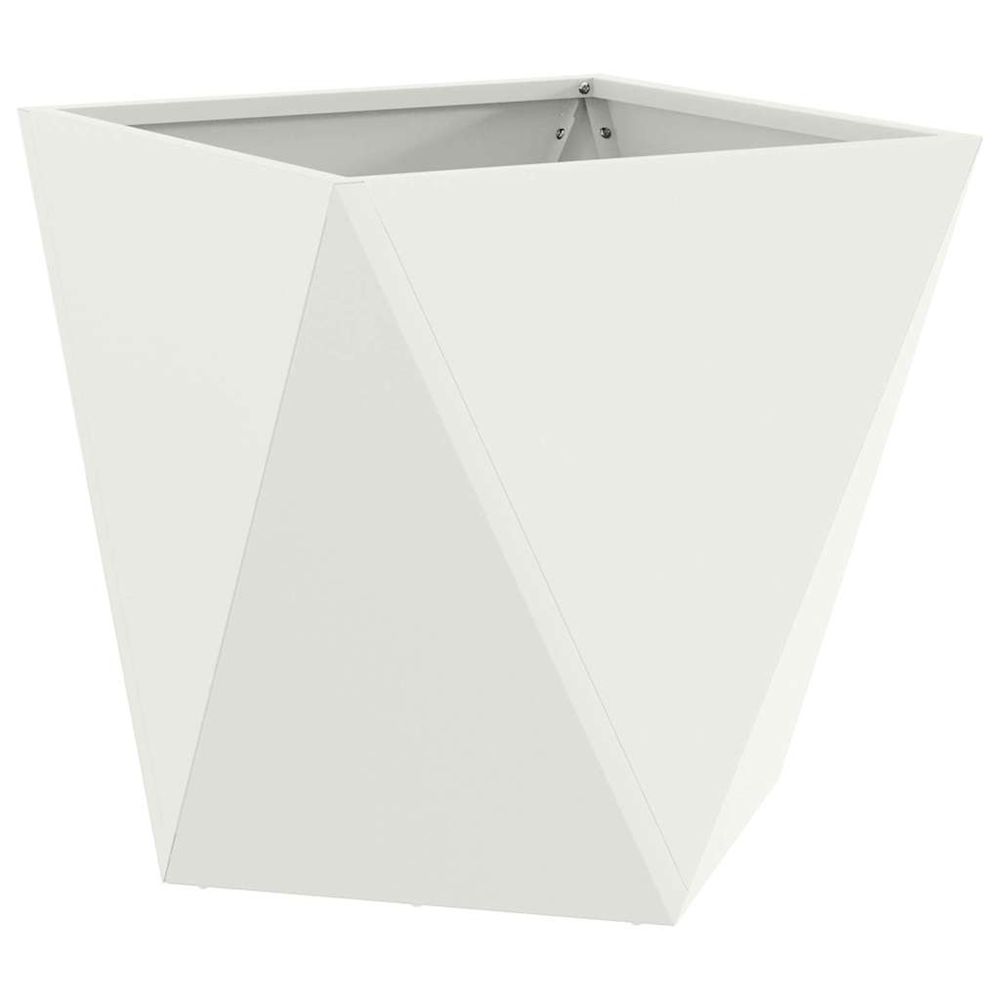 Jardinière d'extérieur blanc 50 x 50 x 50 cm acier