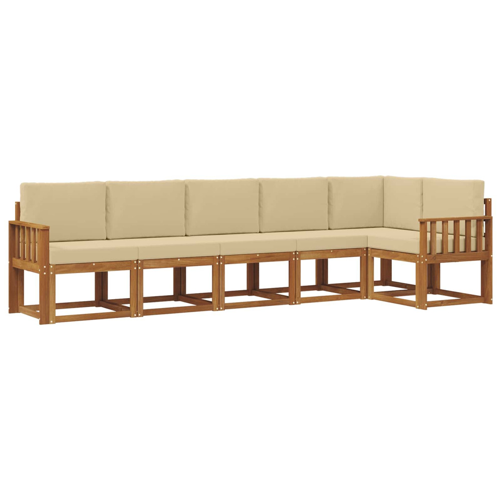 Ensemble de canapés d'extérieur 6 pcs naturel et beige