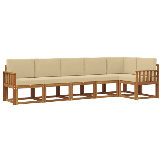 Ensemble de canapés d'extérieur 6 pcs naturel et beige