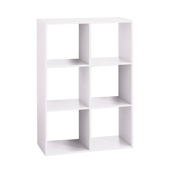 Meuble étagère 6 cases de rangement blanc h 100.5 cm