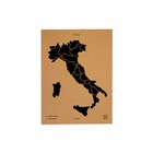 Carte en liège - carte boisée italie naturelle / 60 x 45 cm / noir / sans cadre