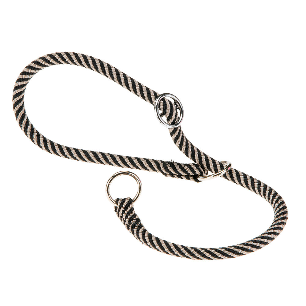 Collier semi-étranglé pour chiens sport extreme cs8/60, longe en nylon robuste, ajustable, marron-noir