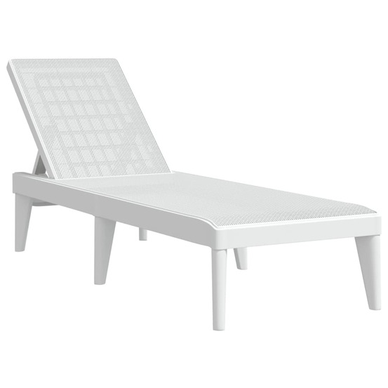 Chaise longue blanc 186x60x29 cm pp bain de soleil