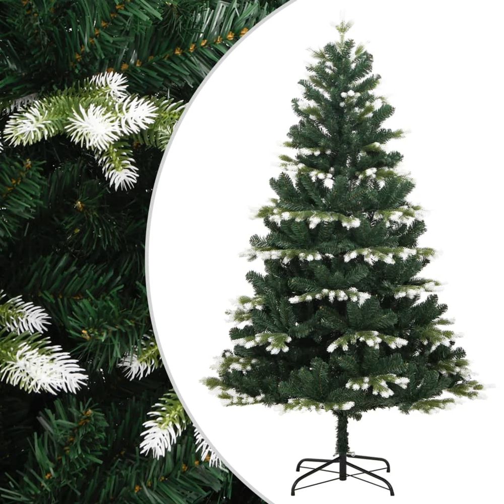Sapin de noël artificiel à charnières avec neige floquée 210 cm