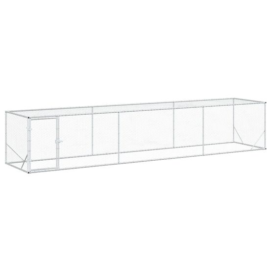 Enclos pour poules argenté 500 x 100 x 100 cm acier galvanisé