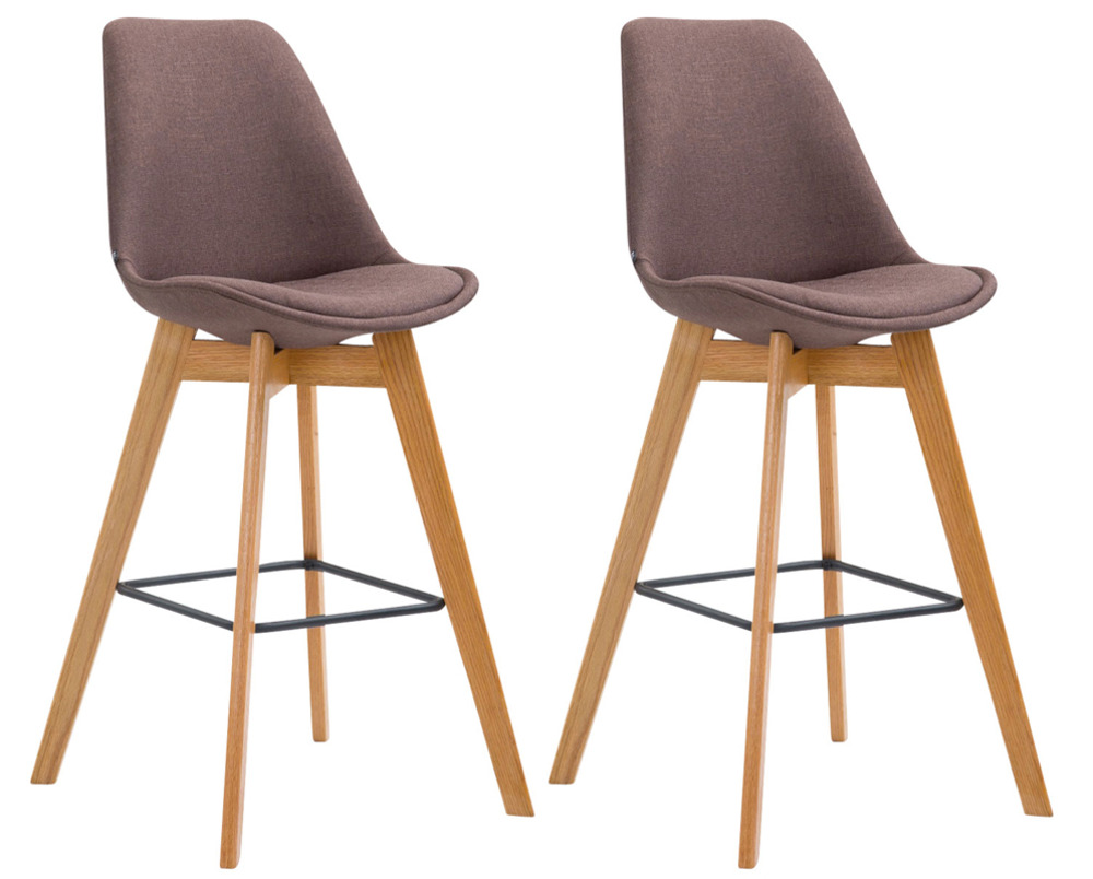Lot de 2 tabourets de bar metz tissu naturel