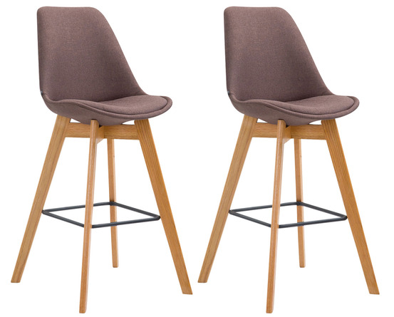 Lot de 2 tabourets de bar metz tissu naturel