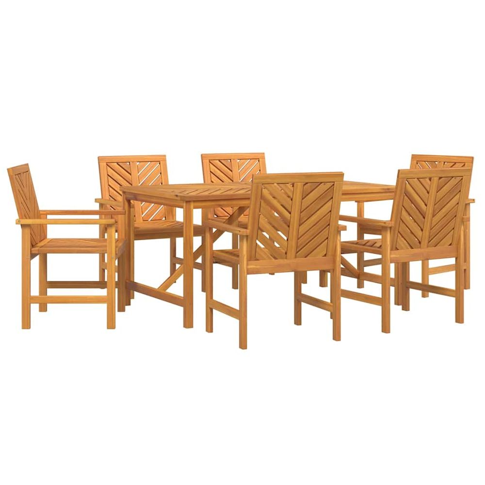 Ensemble de salle à manger pour jardin 7 pc marron