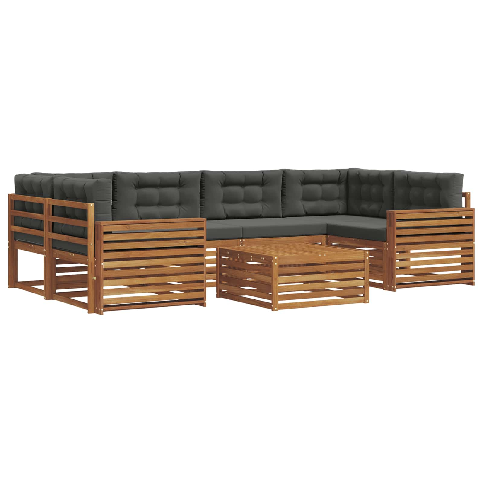 Ensemble de canapés d'extérieur 7 pcs naturel et anthracite