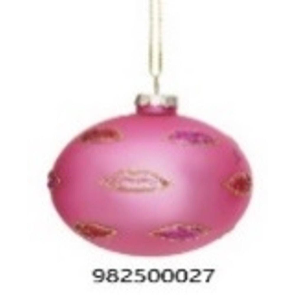Boule de noël en verre rose d. 80 mm