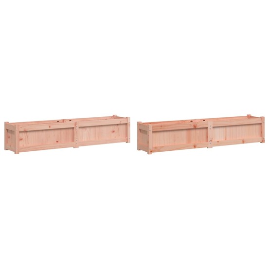Jardinière bac lit surélevé plantes fleurs jardin terrasses lot de 2 bois massif douglas marron