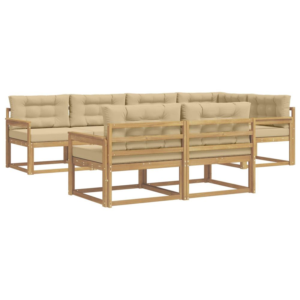 Ensemble de canapés d'extérieur 6 pc blanc et beige polyester