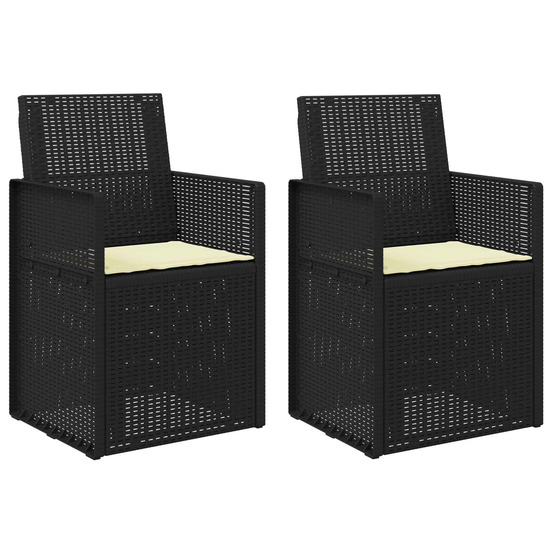 Chaises de jardin salle à manger 2 pcs anthracite et crème pp