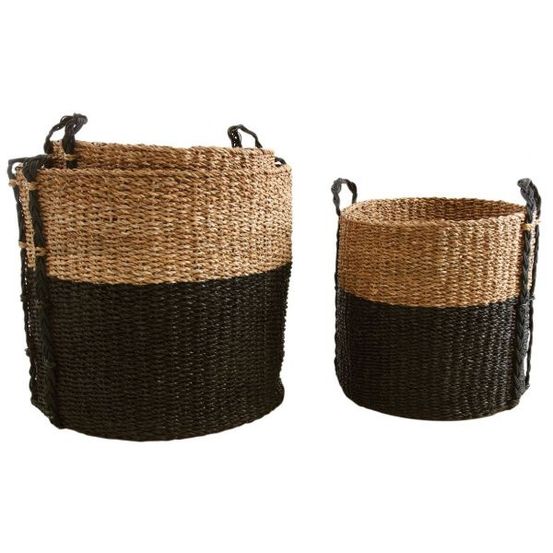 Cache-pot ronds en jonc de mer (lot de 3)