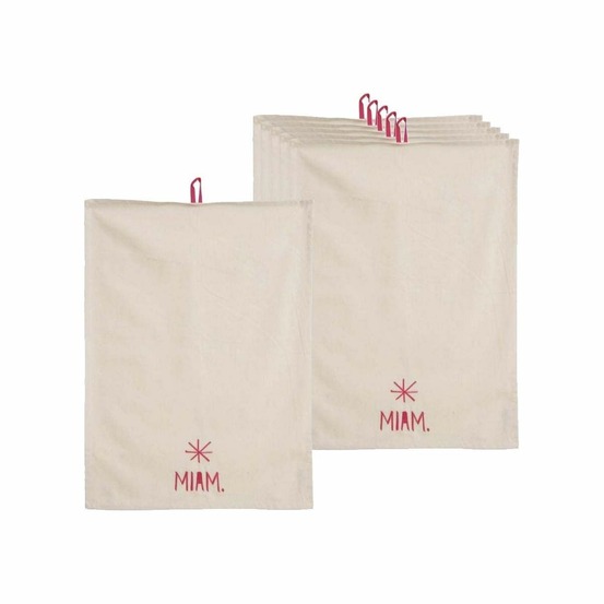Torchon de cuisine en coton miam (lot de 6)