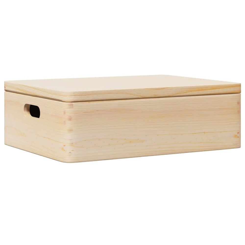 Boîte en bois avec couvercle et poignées bois de pin massif
