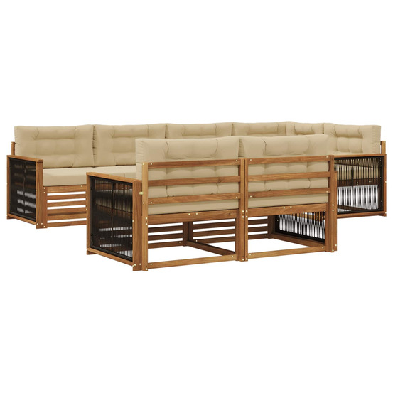 Ensemble de canapés d'extérieur 7 pcs naturel et beige