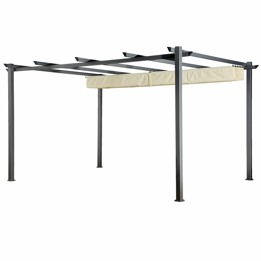 Pergola autoportante 3 × 4m cassis beige - structure aluminium