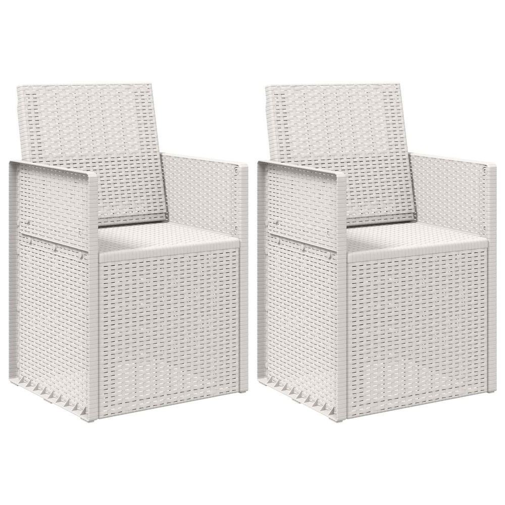 Chaises de jardin salle à manger 2 pcs blanc pp