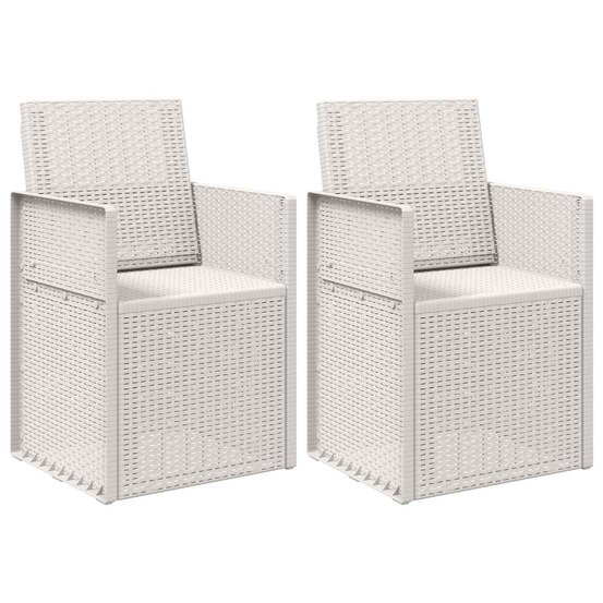 Chaises de jardin salle à manger 2 pcs blanc pp