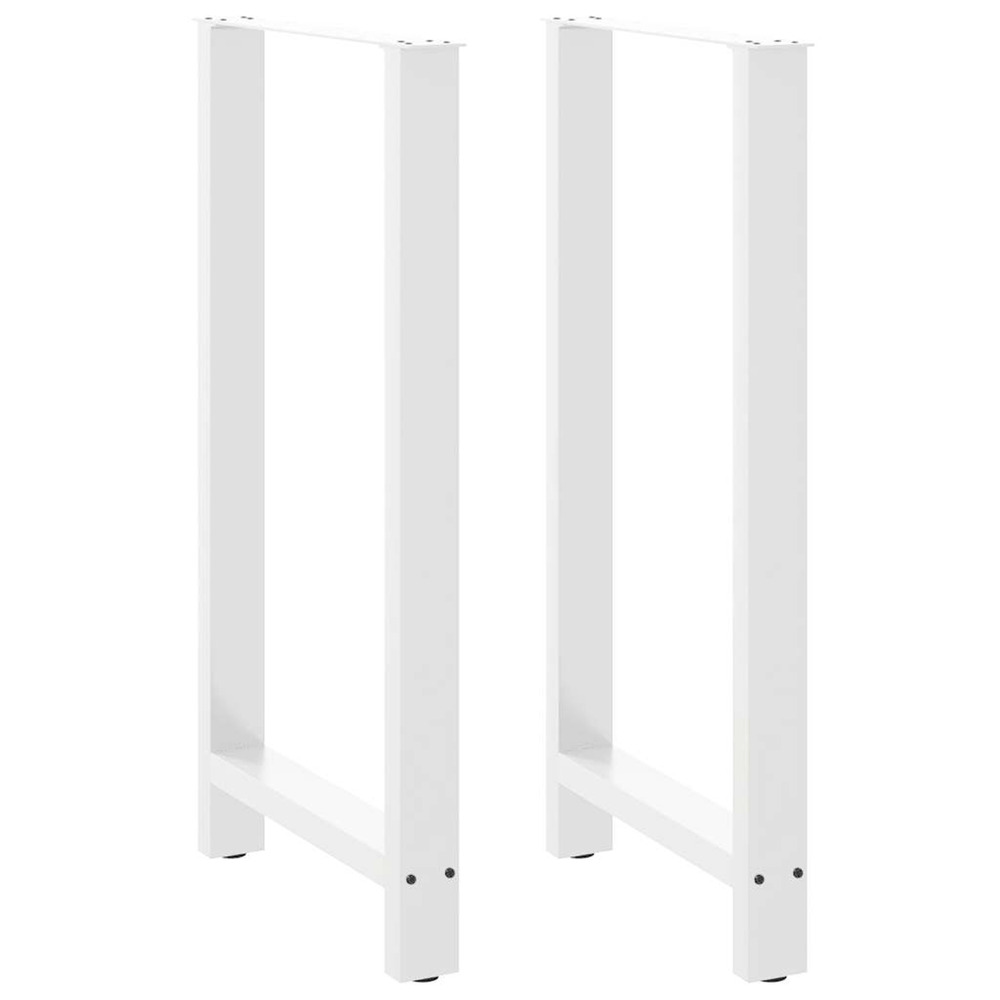Pieds de table de bar blanc 2 pièces 60 x (110-111) cm acier