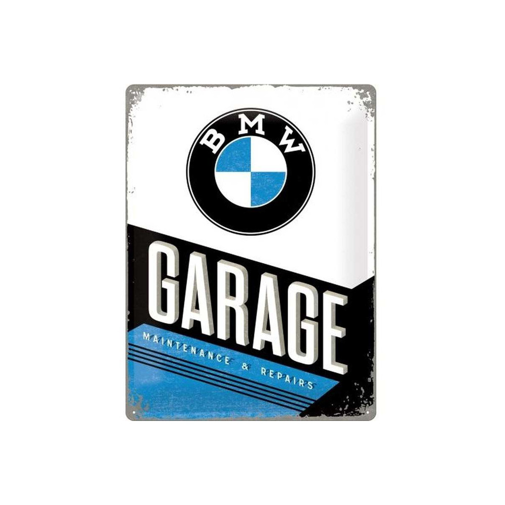 Plaque décorative en métal en relief 40 x 30 cm bmw garage
