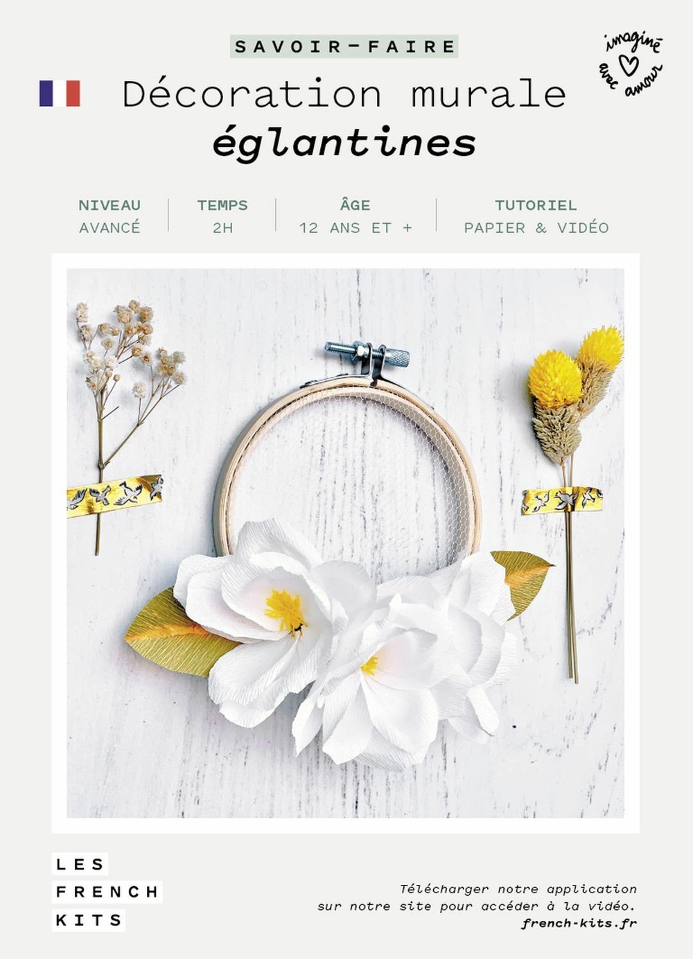 Coffret diy papier - décoration murale florale