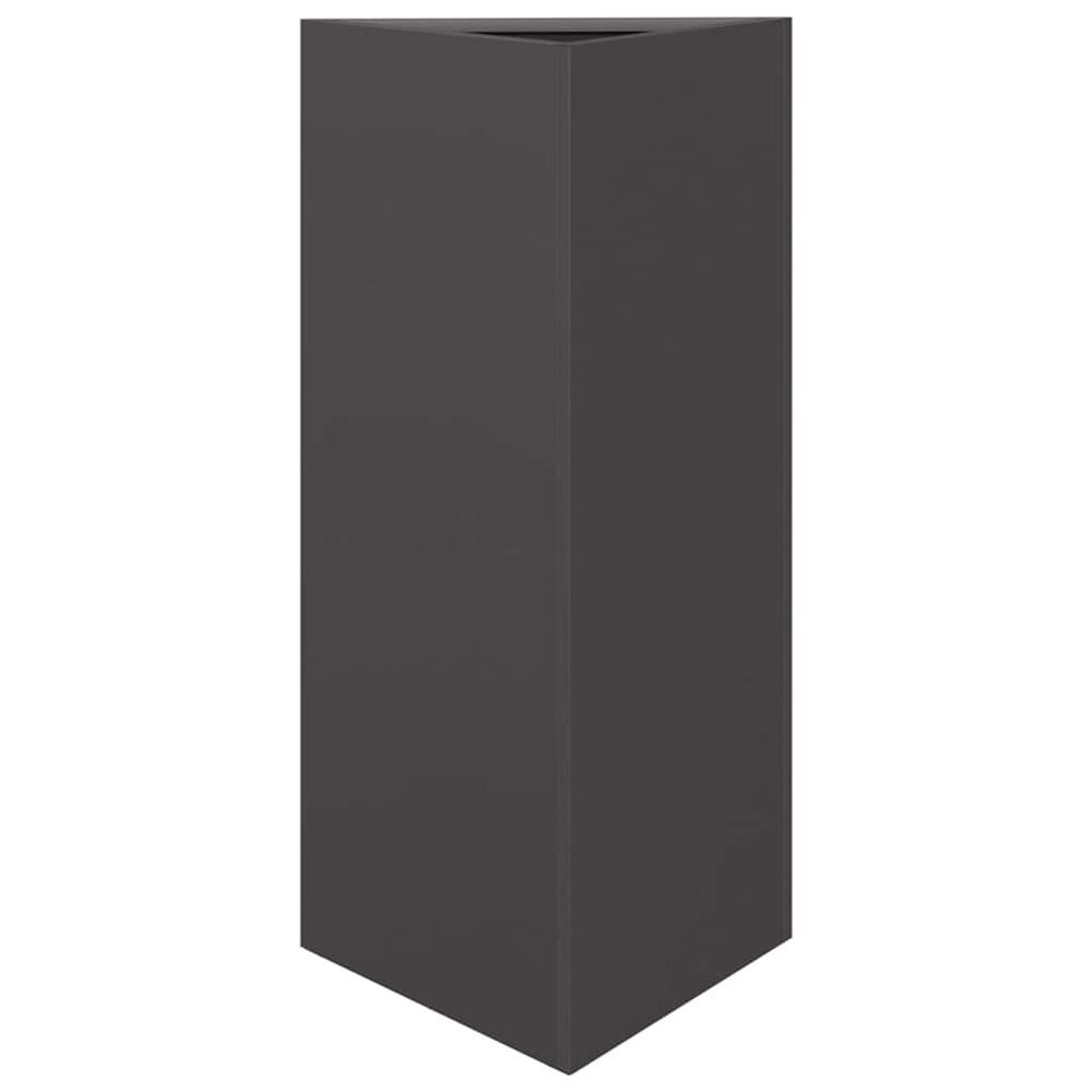 Jardinière d'extérieur noir triangulaire 40x34,5x75 cm acier