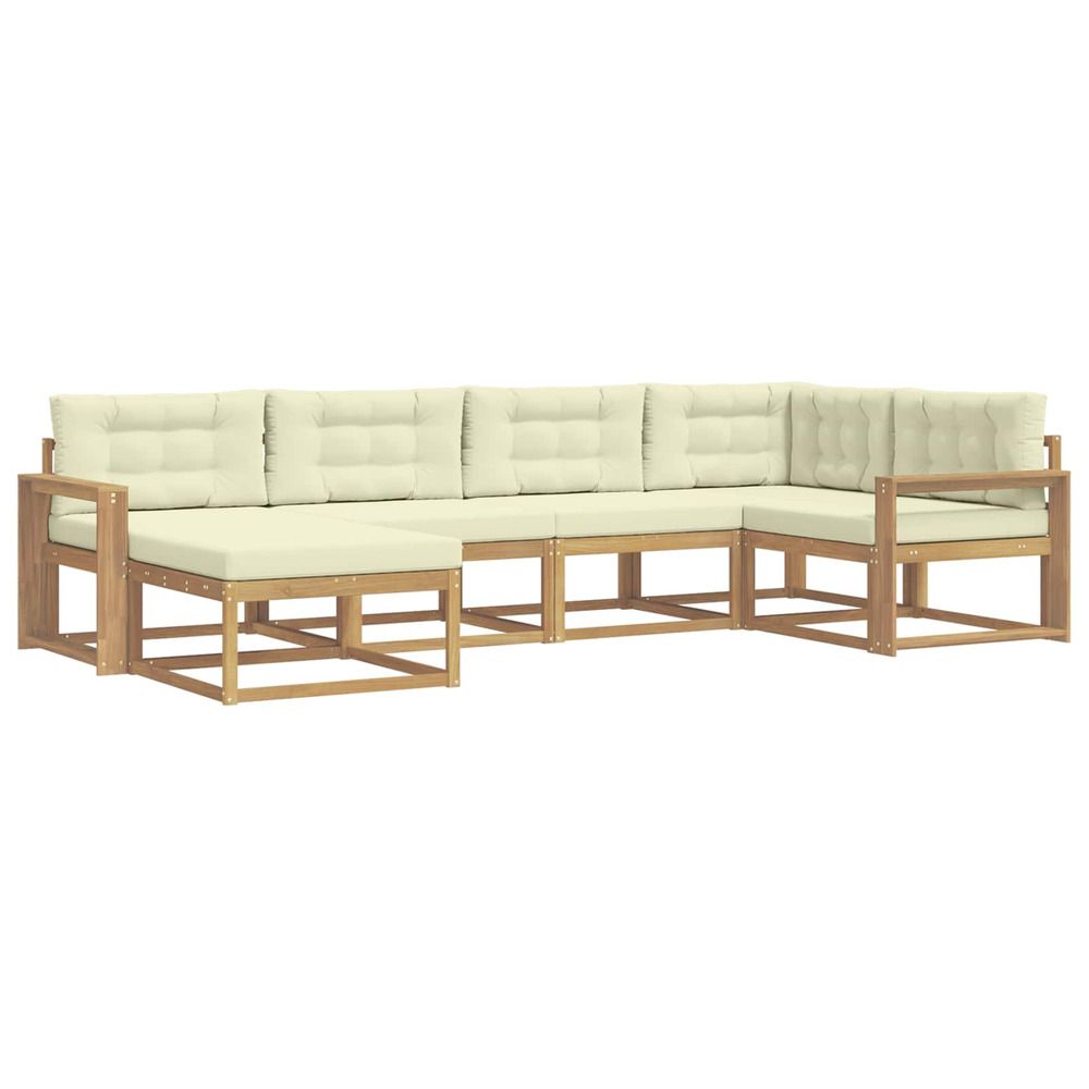 Ensemble de canapés d'extérieur 5 pc blanc et crème polyester