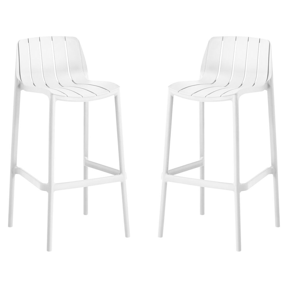 Lot de 2 chaises hautes de jardin empilable 