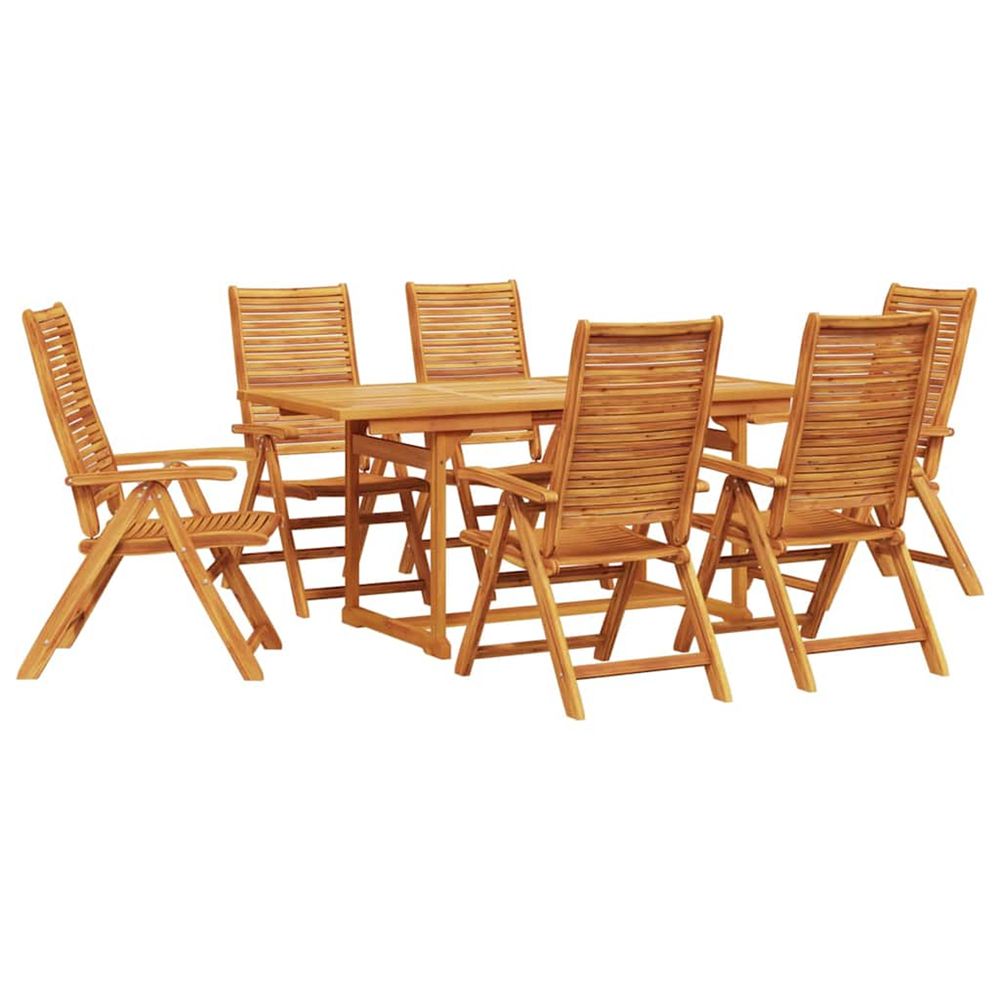 Ensemble de salle à manger pour jardin 7 pc marron