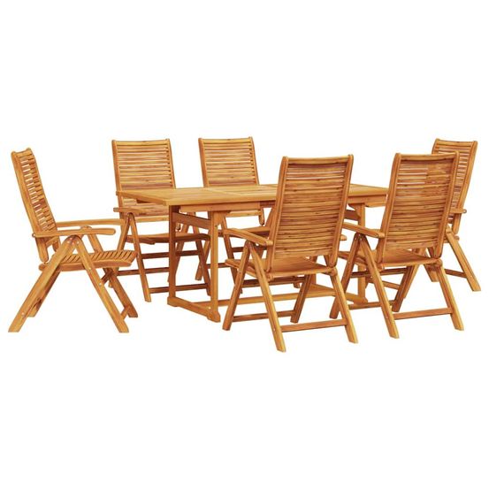 Ensemble de salle à manger pour jardin 7 pc marron