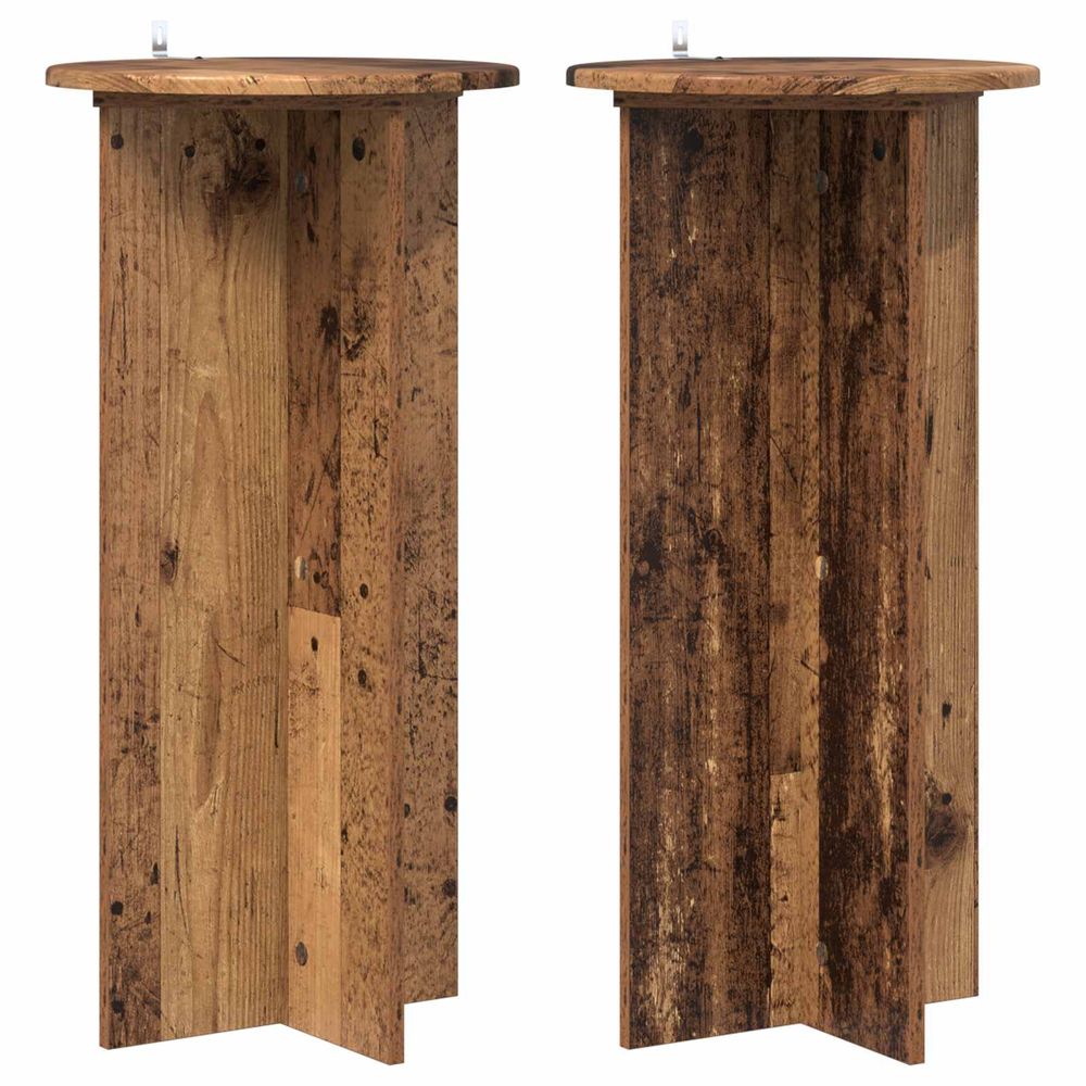 Support de plante 2 pièces bois ancien 40 x 40 x 80 cm