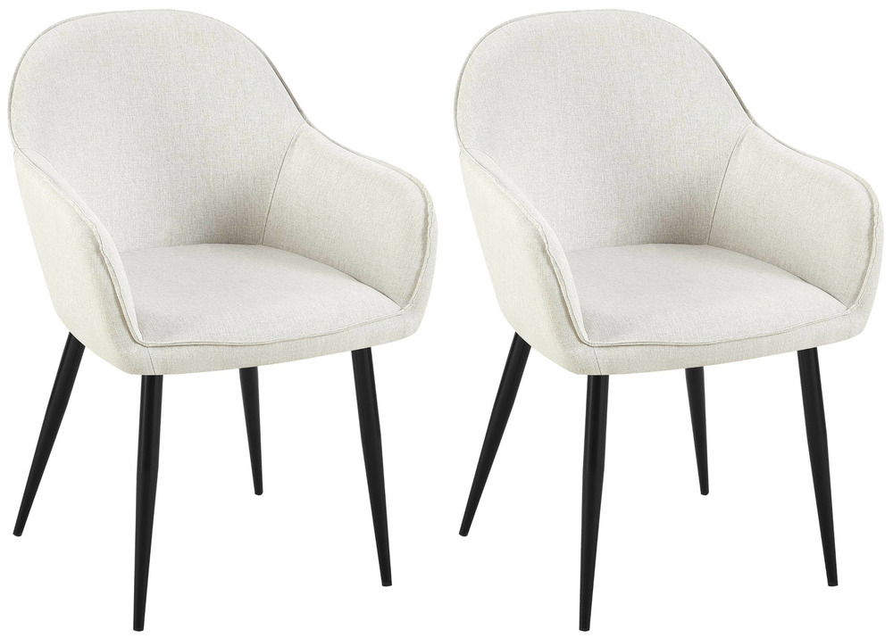 Lot de 2 chaises de salle à manger tissu boise