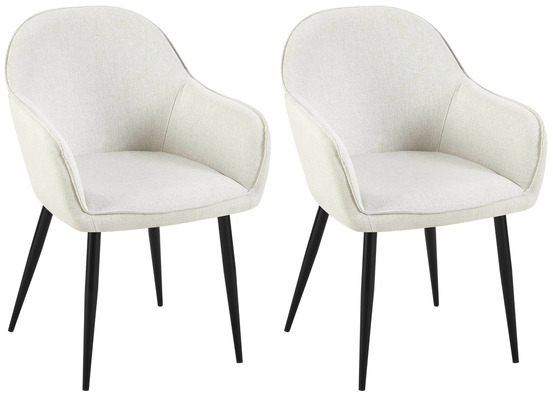 Lot de 2 chaises de salle à manger tissu boise
