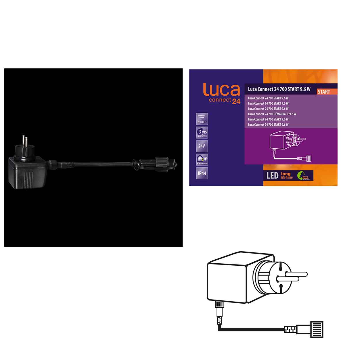 Luca lighting lumières de noël connect - 15x11x7 cm - autres - noir