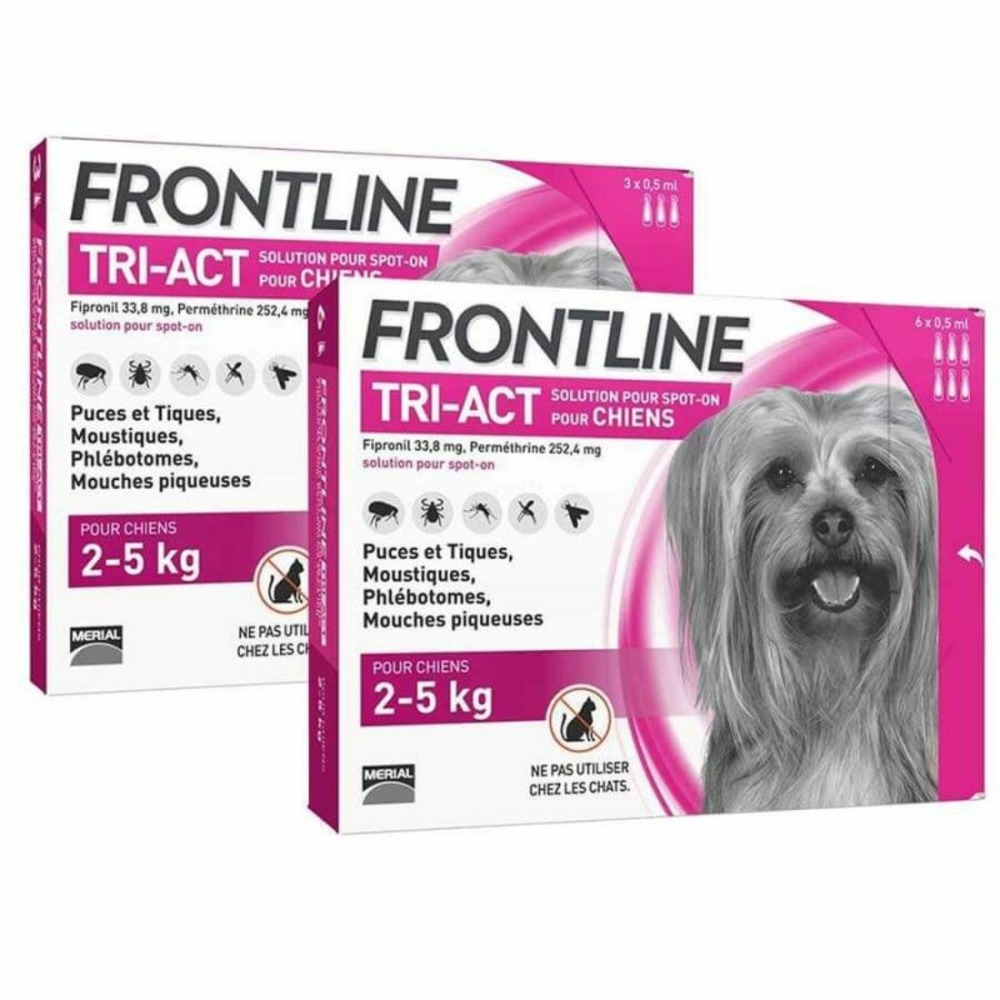 Frontline tri-act chien xs (2-5 kg) - boehringer 6 pipettes