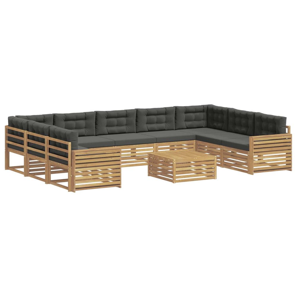 Ensemble de canapés d'extérieur 10 pc blanc et anthracite