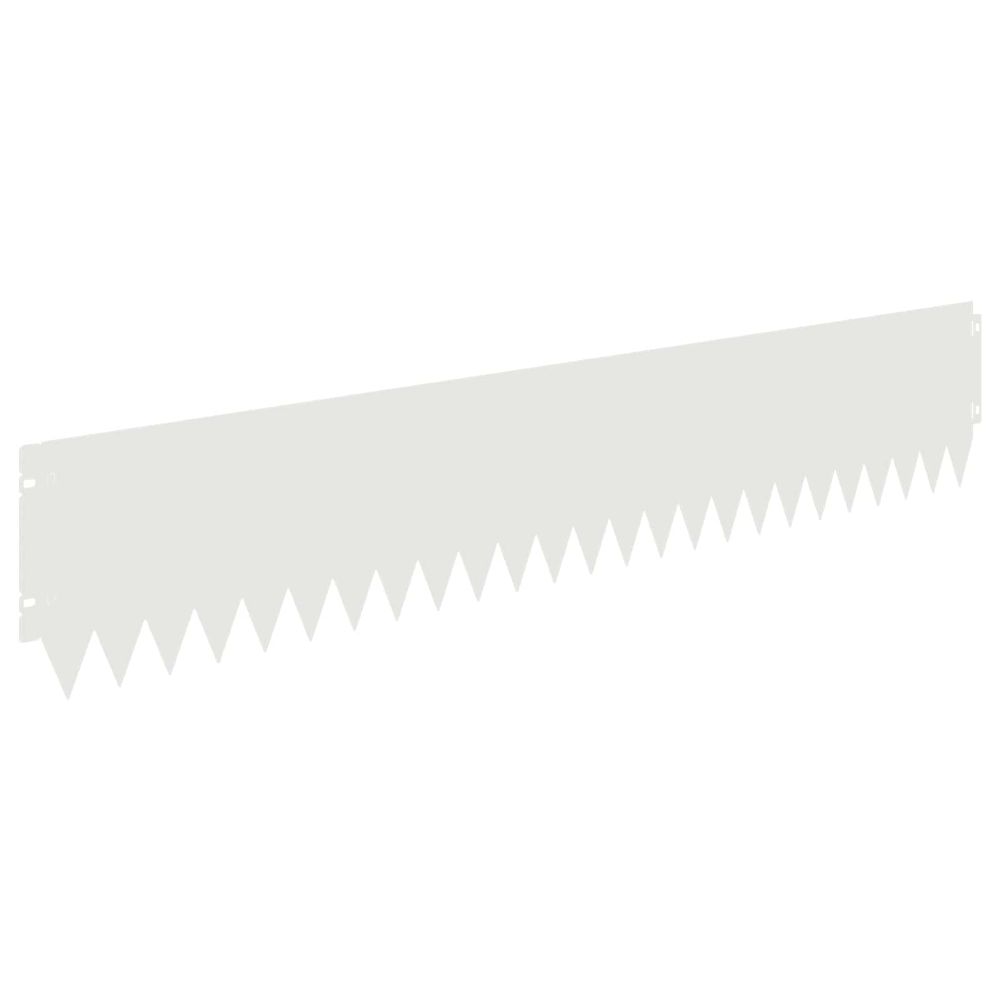 Bordure de pelouse 20 pc 103 x 20 cm acier blanc