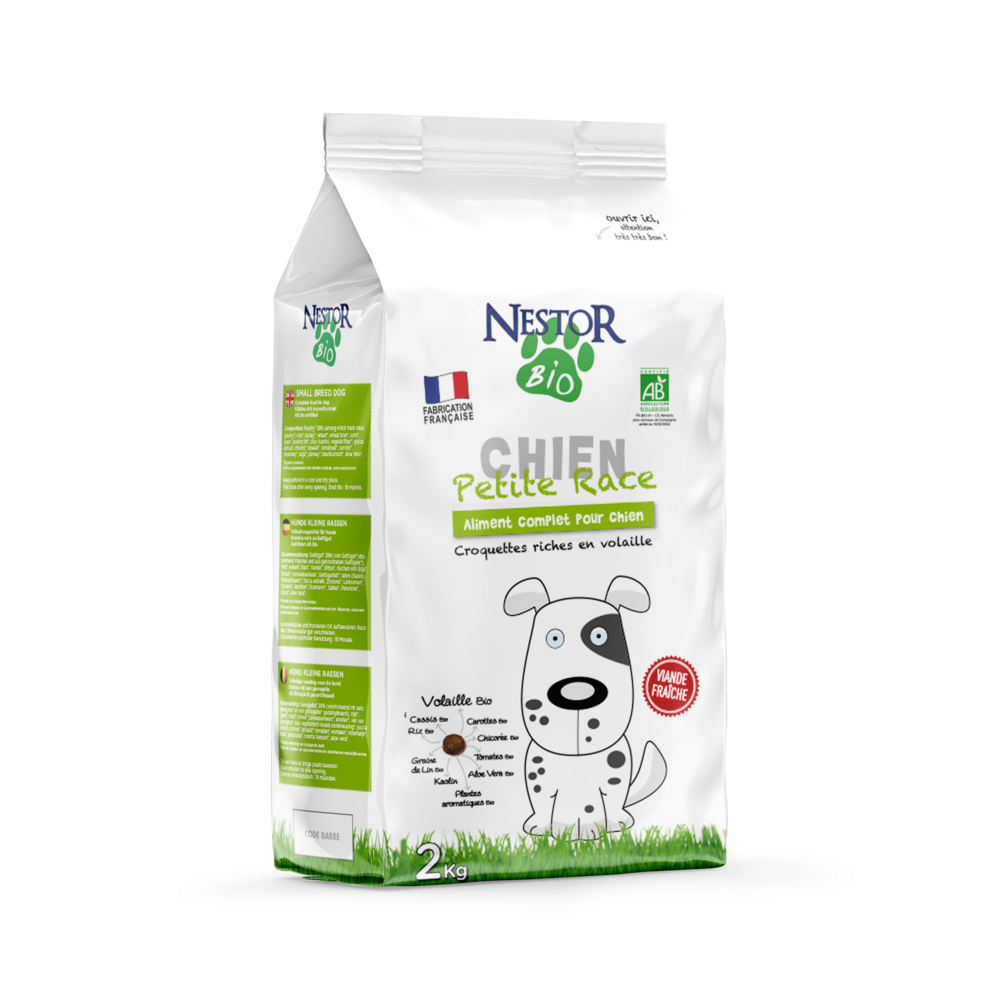 Croquettes bio à la volaille pour chien de petite taille 2kg