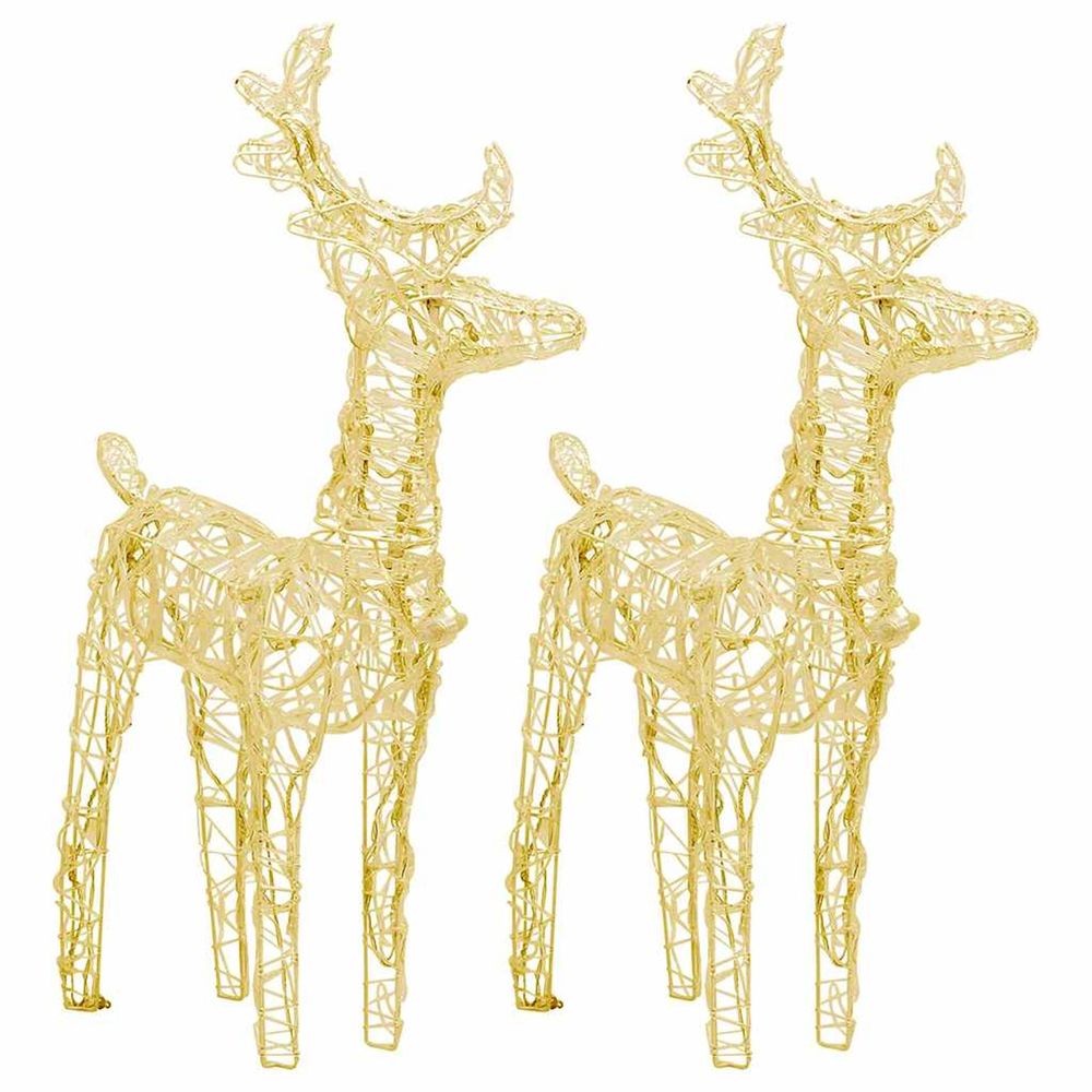 Rennes de noël 2 pcs 80 led blanc chaud acrylique